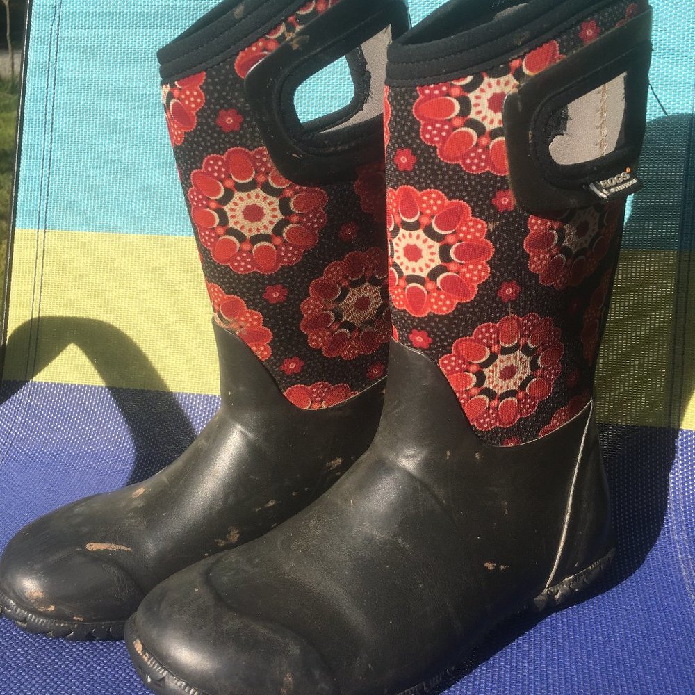 Girls Bogs Kaleidescope Tall Rain Boots Size 2